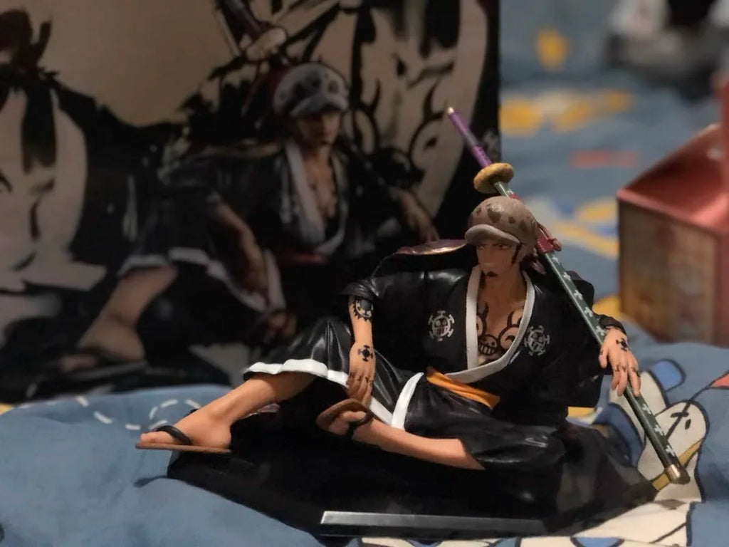 One Piece Trafalgar Law Figure Anime Sitting Kimono Action Figurine Pvc Model Decoration Statues Collect Toy Birthday Gift