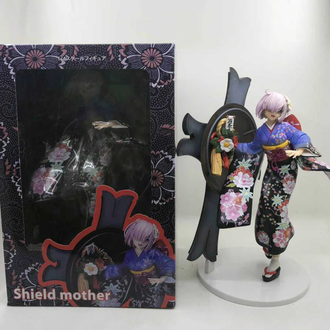 27CM Anime Fate/Grand Order Mash Kyrielight Figure 1/7 Grand New Year Kimono Dress Up Model Toy Gift Collection Action Figure