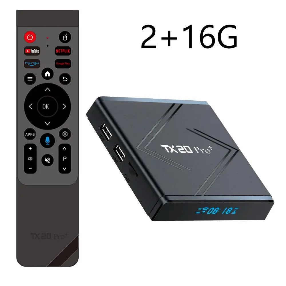 TX20 Pro+ Smart TV Box Android  4K 8K HD 4G 5G Dual WIFI 3D BT5.0 Video Media Player 8GB 128GB Allwinner H313 Set-top Box iptv