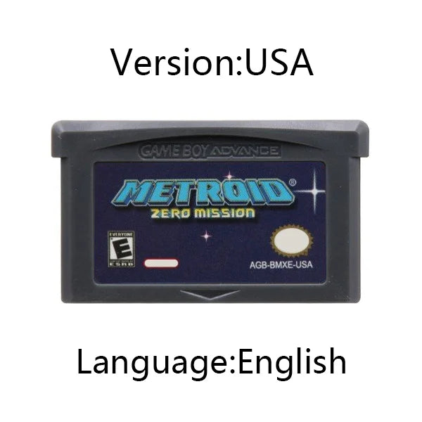 GBA Series Game Cartridge,32-bit Video Game Console Card,Fusion Zero Mission,US European Version For GBA/NDS