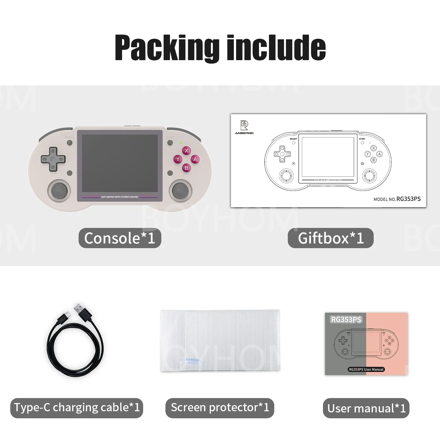 RG353PS Retro Handheld Game Console 3.5 Inch IPS Screen Linux System RK3566 Chip 128G TF Card Preinstalled 20000 Games