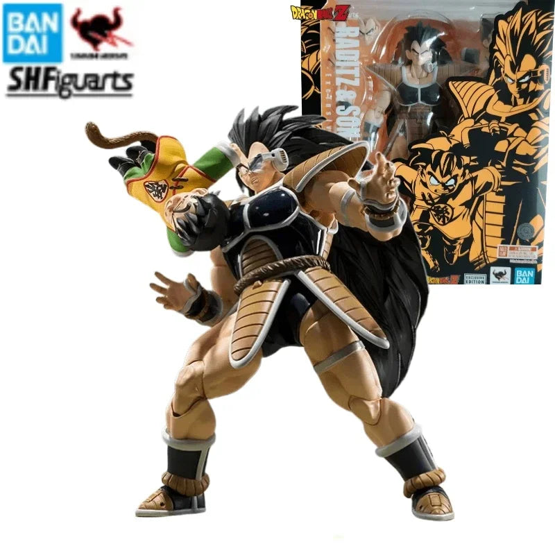 Bandai Original SHFiguarts Dragon Ball Z Raditz &amp; Son Gohan Kid Exklusive Edition Ver. PVC Anime Action-figuren Modell Spielzeug Geschenk