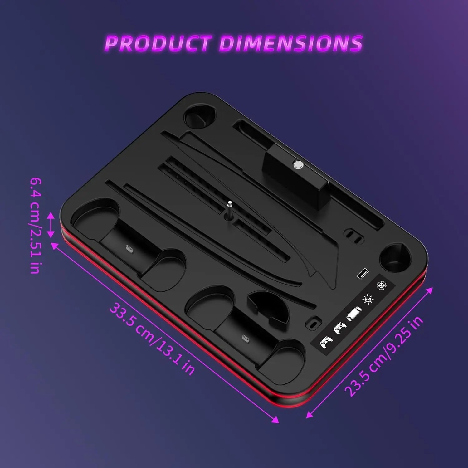 Charging Dock for PS 5 PortalPS5 Controller Charger Base and PS5/PS5 Slim Stand with Cooling Station for PS5 Console 2 Edition