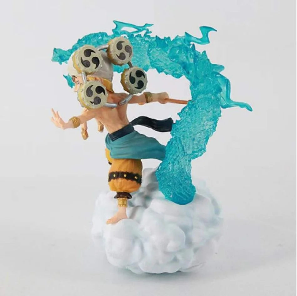 11CM Anime ONE PIECE Grand Line Sky Piea Piece Figure God Enel Mini Action Figures GK PVC Collection Statue Ornament Model Toys