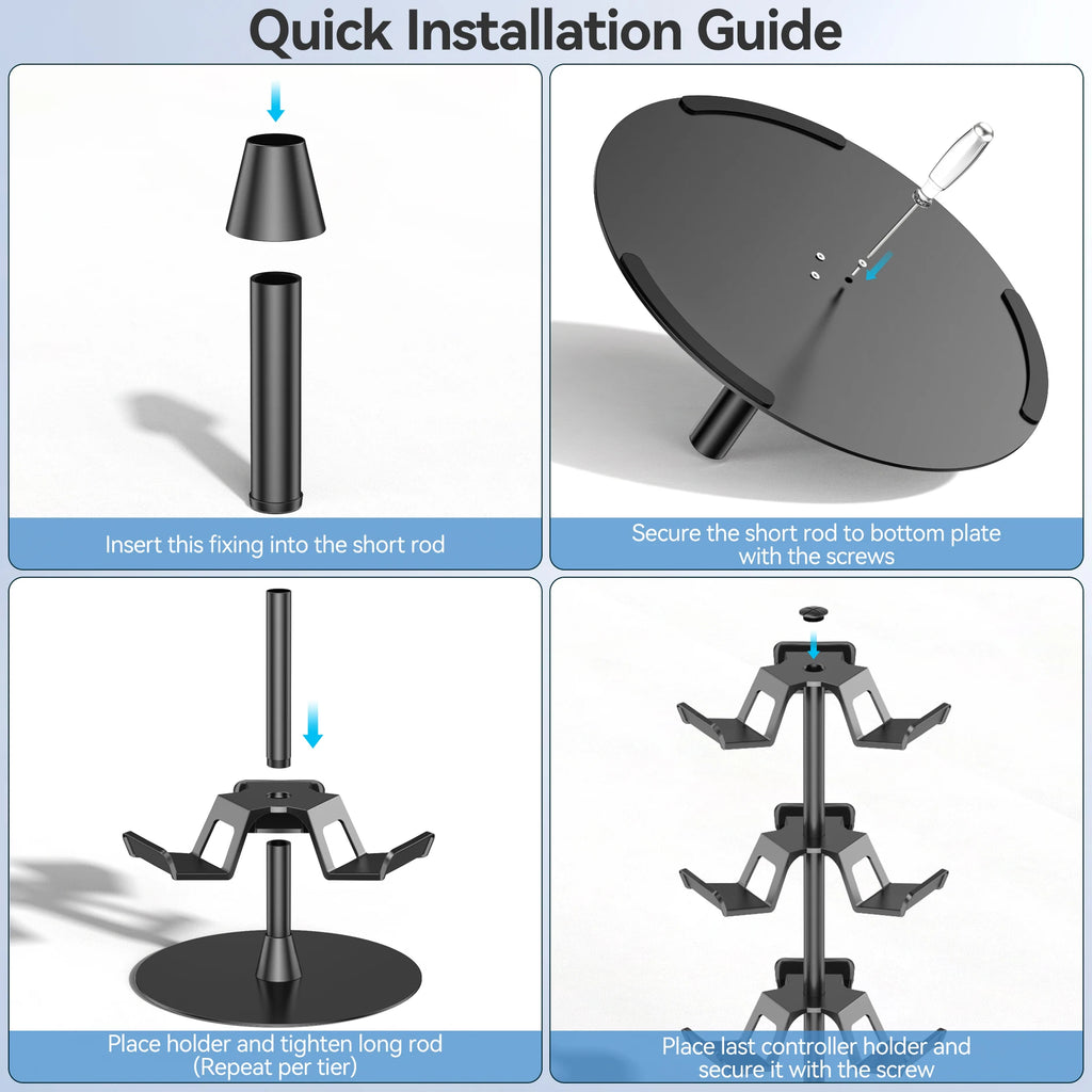 Controller Holder Stand 3 Tiers & 4Tiers Rotatable Gaming Headset Stand Compatible with Xbox PS5 PS4 Switch Pro Headphone Holder