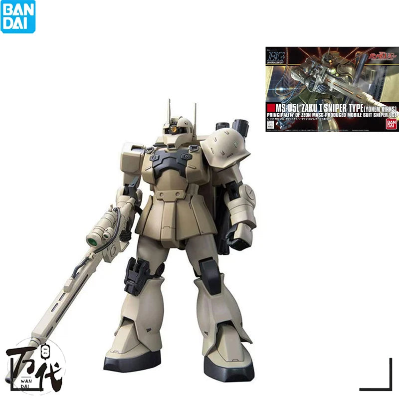 100% GENUINE BANDAI GUNDAM HGUC 1/144 MS-05L ZAKU 1 SNIPER TYPE  ANIME ACTION FIGURE ASSEMBLY TOYS MODEL DECORATIVE TOY GIFTS