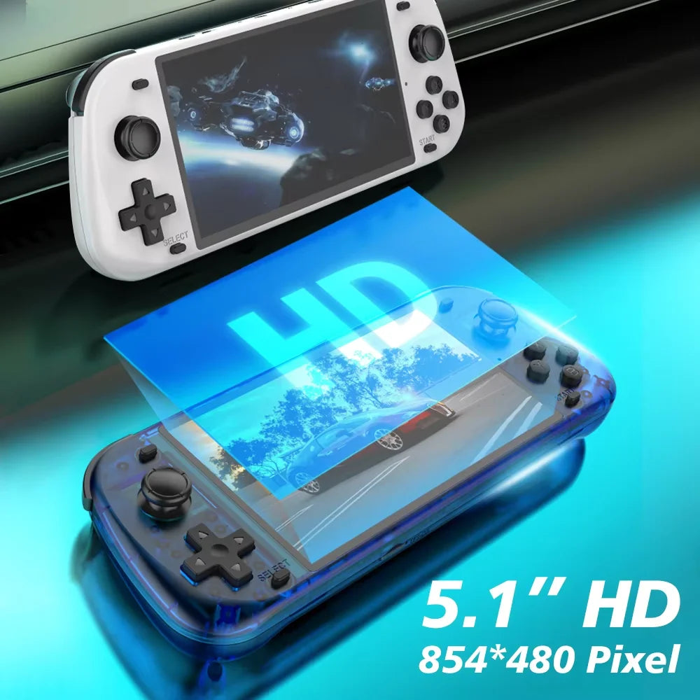 Neue R50S Retro-Handheld-Konsole 5,1-Zoll-IPS-Bildschirm 4200 mAh Tragbarer Videoplayer 128 GB 20000+ Spiele PSP PS1 Gameboy Geschenke