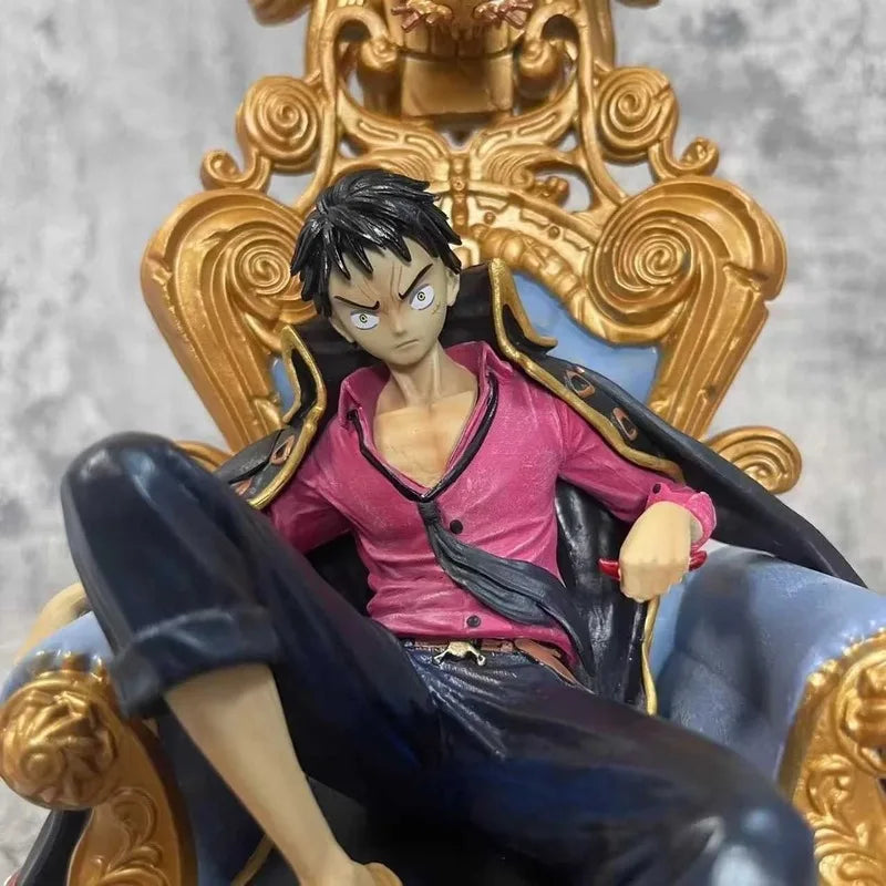34 cm große One Piece Monkey D.Luffy Anime-Figur, Modellspielzeug, PVC, Vier Kaiserthron, GK-Statue, Puppe, Sammlerstück, Geschenk