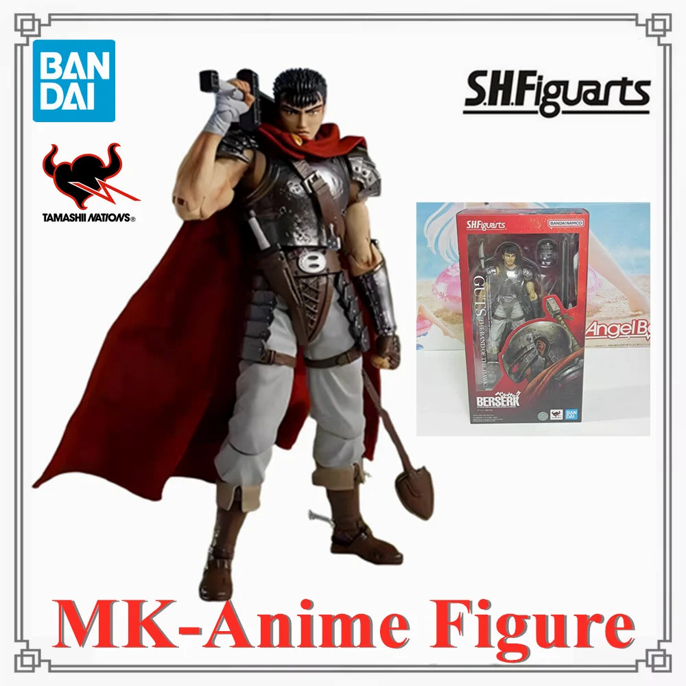 Original Anime Figure Bandai Berserk Guts S.H. Figuarts Action Figure PVC Toys Model Doll Figurine 16CM