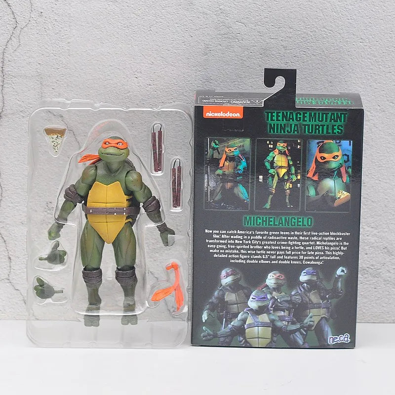 NECA 4Pcs/Set Teenage Mutant Ninja Turtles Leonardo ‌Raphael  Action Figure Film Edition Movies Model Anime Kids For Toy Doll