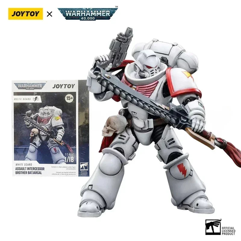 In Stock JOYTOY 1/18 Action Figure 40K White Scars Intercessors and Bike Anime Collection Military Model Toy
