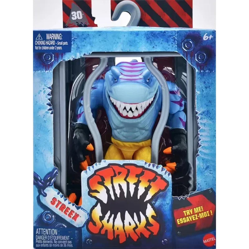 Spot Sale100% en Stock, Figura Original de Anime de Mattel Street Sharks, Dr. Piranoid, Streex, Big Slammu, 30.º Aniversarioin S