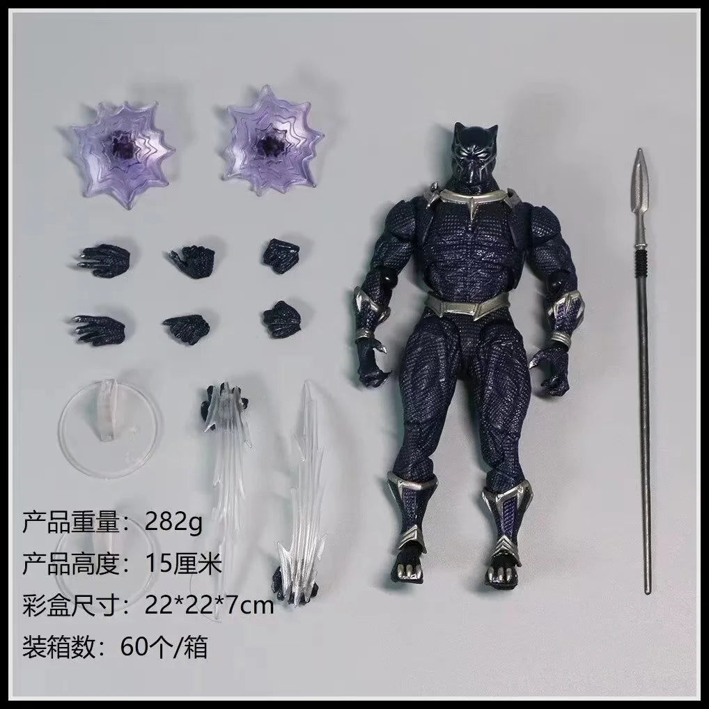 【New Version】3.0 Black Panther Anime Articulated Action Figure - Desktop Decoration Ornament Birthday Gift For Boys Scene Prop