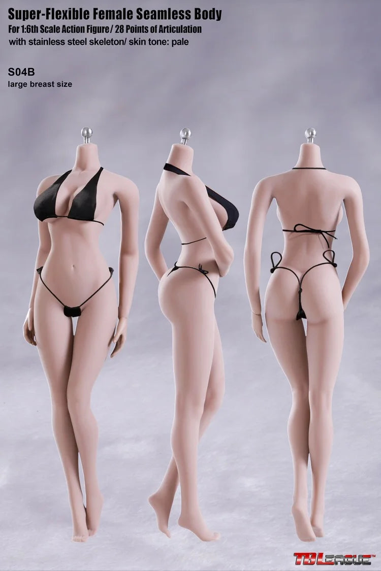 Tbleague Phicen 1/6 Weibliche Puppe mit superflexiblem Körper, ohne Kopf, sonnengebräunte/blasse Haut, kleine/mittlere/große Brust, 12 Zoll weibliche Actionfiguren