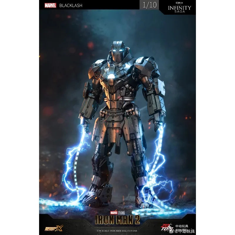 Original ZD TOYS MARVEL Blacklash INFINITY SAGA Iron Man 2 Iron Man Whiplash Anime Figure Toys Model Ornaments
