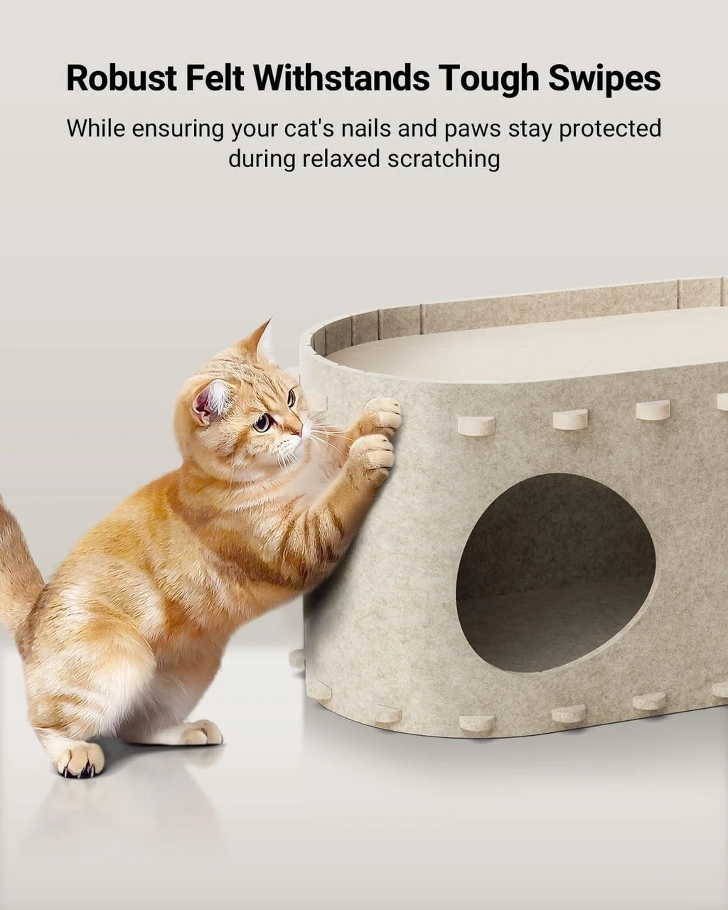 Cat House for Indoor Cats, Cat Bed Cave for Cats, Scratch Resistant Peekaboo Cat Caves, Foldable Cat Tunnel Enclosed Bed