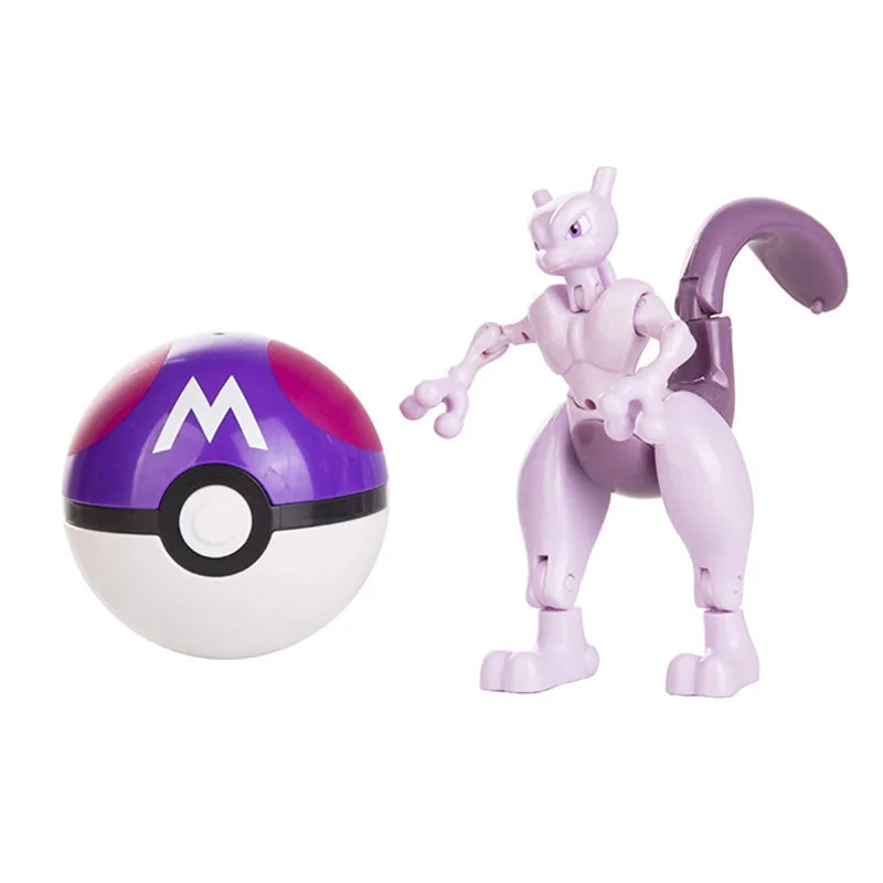 About Pokemon Anime Figure Charizard Pikachu Gyarados  Pocket Monster Figure Pokeball Action Deformation Toy Model Children Gift
