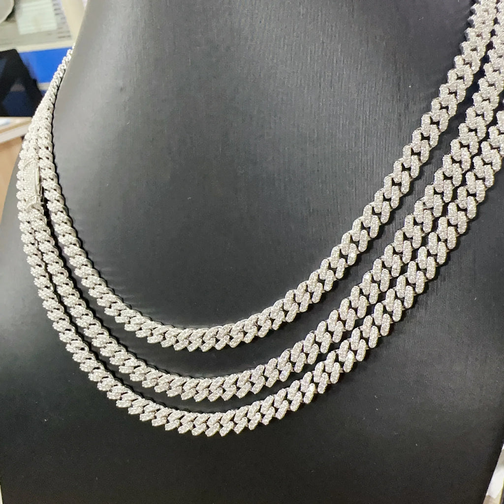 6mm Moissanite Halskette Kette Für Frauen Original S925 Sterling Silber Männer Luxus Diamant Kubanischen Kette Anhänger Mode