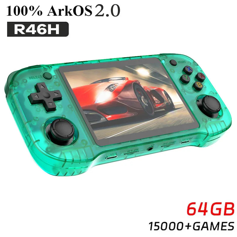 FUNKIDDY R46H  Handheld Video Game Console Retro Game Open-Source ARKOS 2.0 4.2 Inch IPS Screen 128G 20000+ Gaming Kids gifts