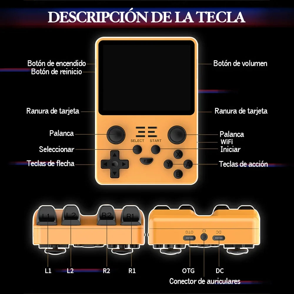 Retro Game Console RGB20S Open Source System 3.5 Inch IPS Screen Handheld Game Console 128G, 20000+Games