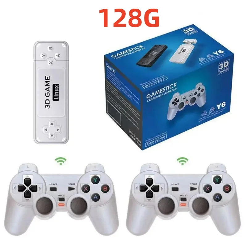 Y6 2,4G Wireless Game TV Stick Retro PS1 Familie 4K HD Tragbare Videospielkonsole Unterstützt Multiplayer 10000 Spiele