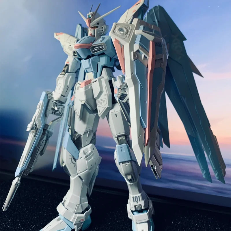 1/100 Mg Freedom  2.0 Tiffany Blue Macaron Custom Paint Version Plastic Assembly Model Kit  Action Figures Boy'S Puzzle Toy Gift