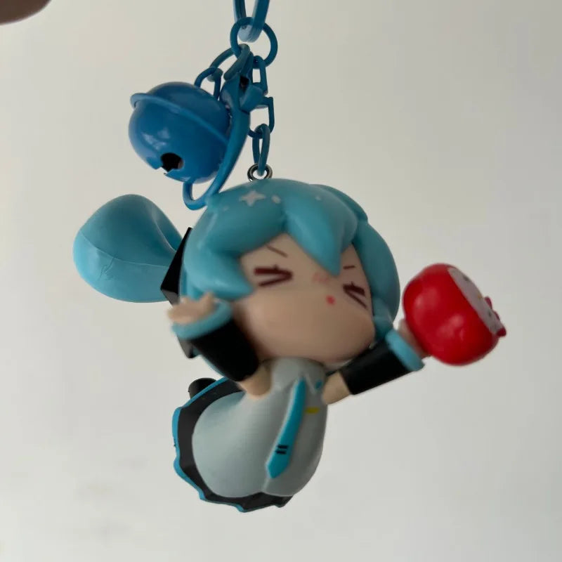 6pcs/set New Anime Hatsune Miku Rin Len Falling series Kawaii Q version Figures PVC Key Chain Bag pendant Model Toys Gifts