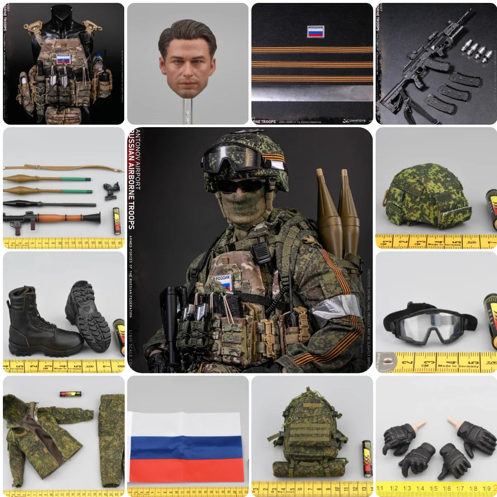 DAMTOYS 1/6 DAM 78105 The Russian Man Male Soldier Toys Weapons PRG Head Sculpt Helmet Chest Vest Backpack Bags Hollow Shoe Boot