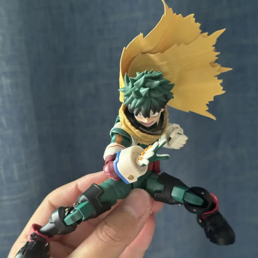 My Hero Academia SHF Anime NEU Handgefertigte Kleidung mit gelbem Umhang von Midoriya Izuku, eingebauter Eisendraht, geeignet für 1/12 Spielzeug