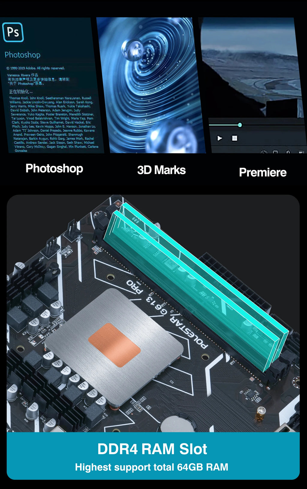 DIY-Gaming-Computer-Motherboard mit integriertem 11. Kit IntelCore CPU 0000 ES 2,6 GHz (siehe Kit i9 1198** i9 11900) DDR4