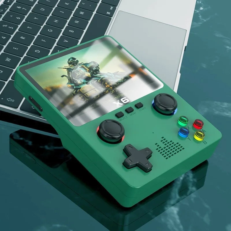 Neuer X6 3,5-Zoll-IPS-Bildschirm Handheld-Spiel-Player Dual-Joystick 11 Simulatoren GBA Videospielkonsole für Kindergeschenke