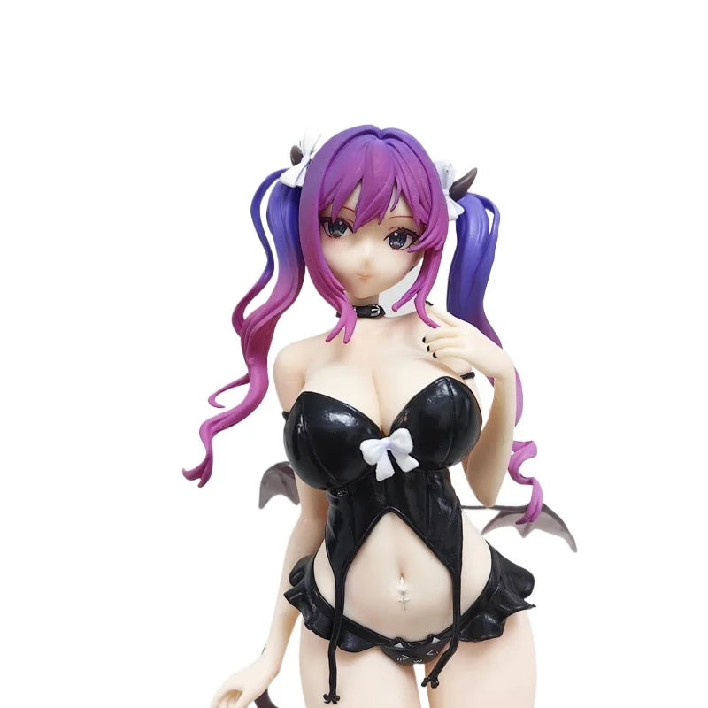 GW Momoko Cute Anime Succubus Figure PVC Collectible Purple Haired Anime Girl Figurine Desktop Decoration For Anime Otaku Fans