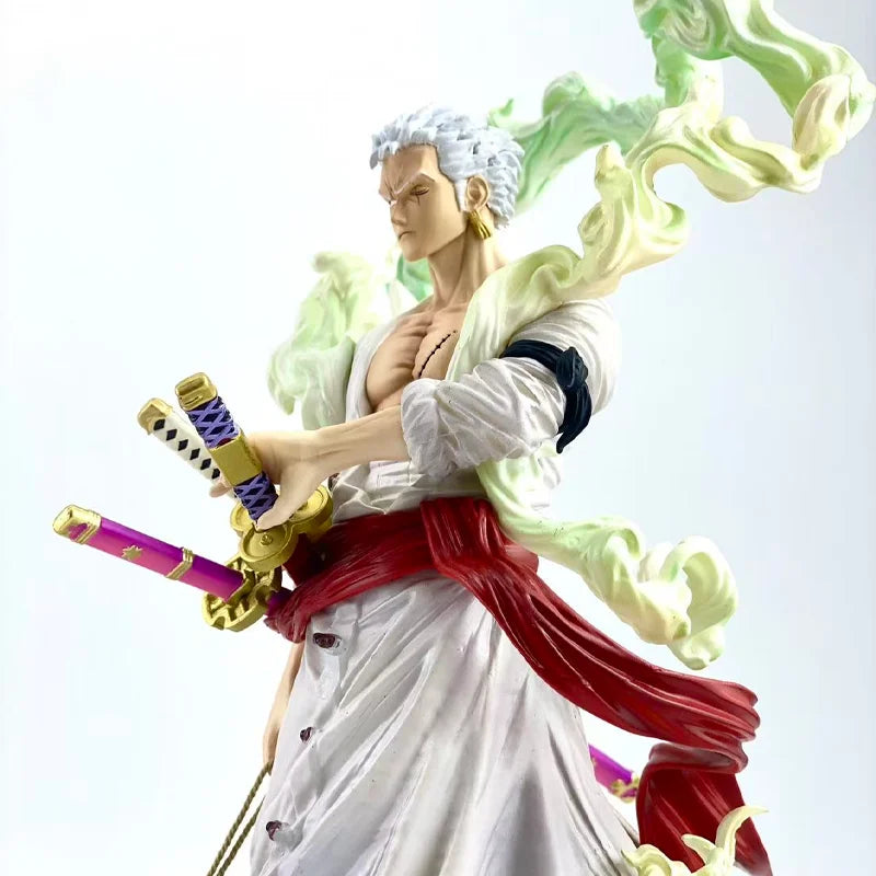 28cm Pvc Anime Figure Zoro One Piece Nika Roronoa Figure Dual Heads Statue Collectible Model Toy Christmas Gift Best-Selling