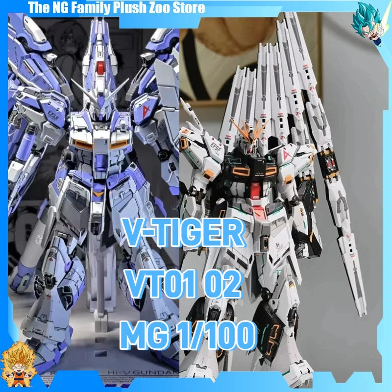 In Stock V-TIGER VT01 02 MG 1/100 RX-93 Alloy Skeleton Assembly Model Kit Action Figure Plastic Model Toy for Christmas Gift