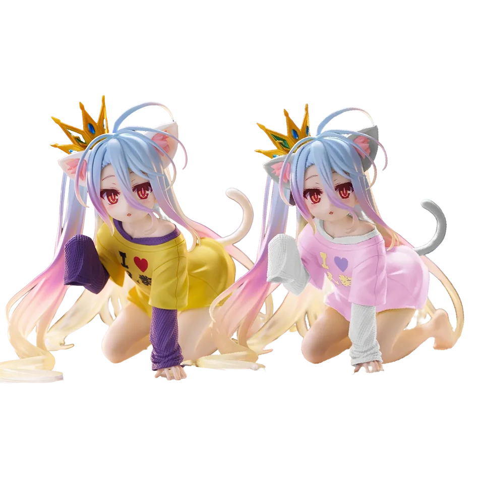 Original Genuine NO GAME NO LIFE 13cm Shiro Action Figure Figurine Collection Model Toy Kawaii Doll Desktop Decoration Gift