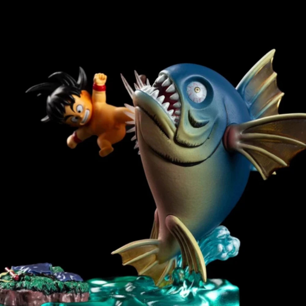 6 cm/2,4 Zoll Anime Dragon Ball Z Figur Goku Kick Shark Actionfigur Statue Sammlermodell Spielzeuggeschenk