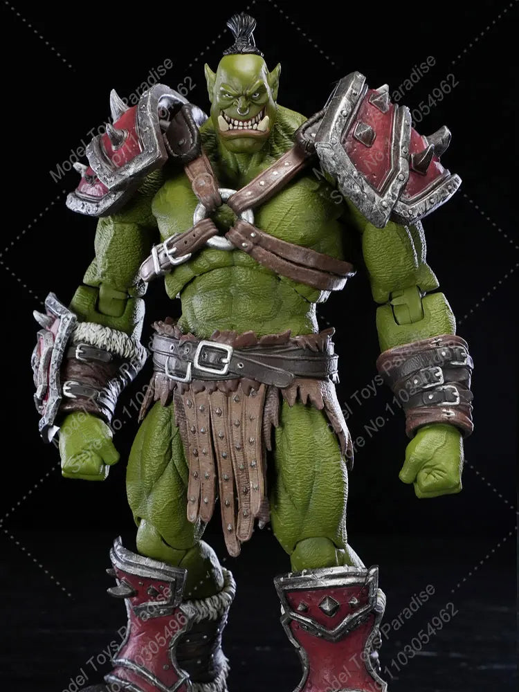 Memory toys 20.5cm Scale WOW Kagas Adventurer World Green Orc Mercenaries Captain Movable Soldier Action Figure Collectible Doll