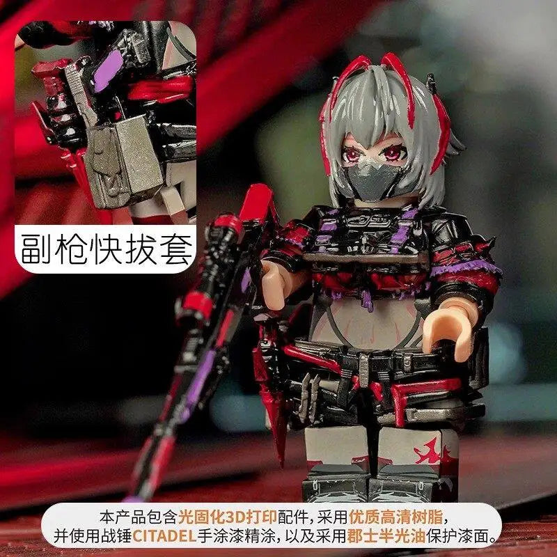 New Veyron Arknights Figures Delta Operations Mai Xiaowen Figure Miniatures Building Blocks Red Wolf Peripheral Model Toys