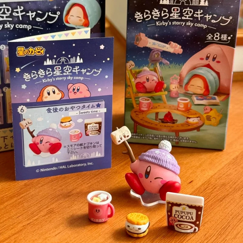 New Re-Ment Kirby Miniature Scene of Starry Sky Camping Anime Action Figure Model Toys Gift for Birthday