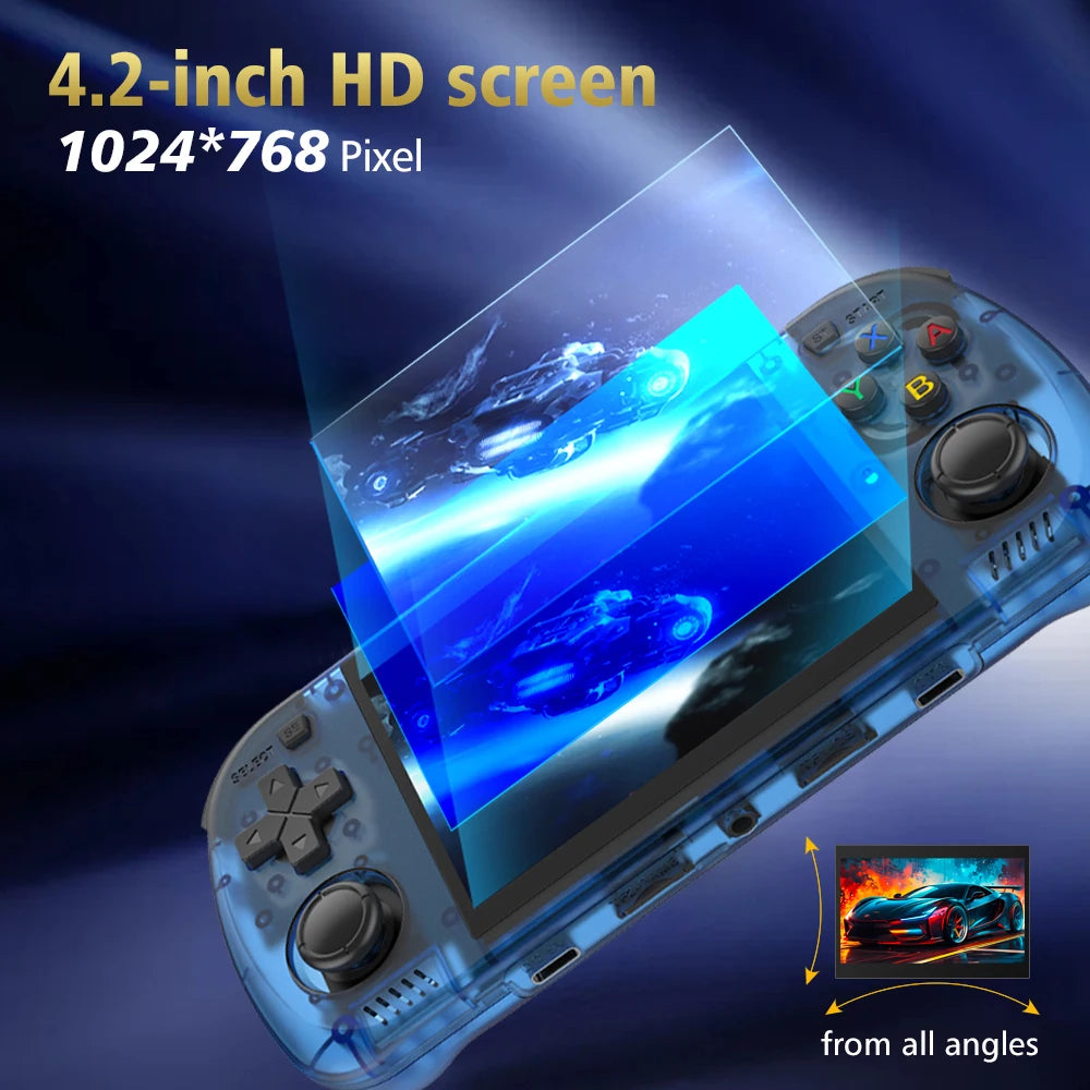 Neu verbessert! WLAN-Funktion, 4,2-Zoll-HD-IPS-Bildschirm, Handheld-Konsole R36H Pro Max, 3500-mAh-Akku für lange Laufzeit, tragbarer Videoplayer