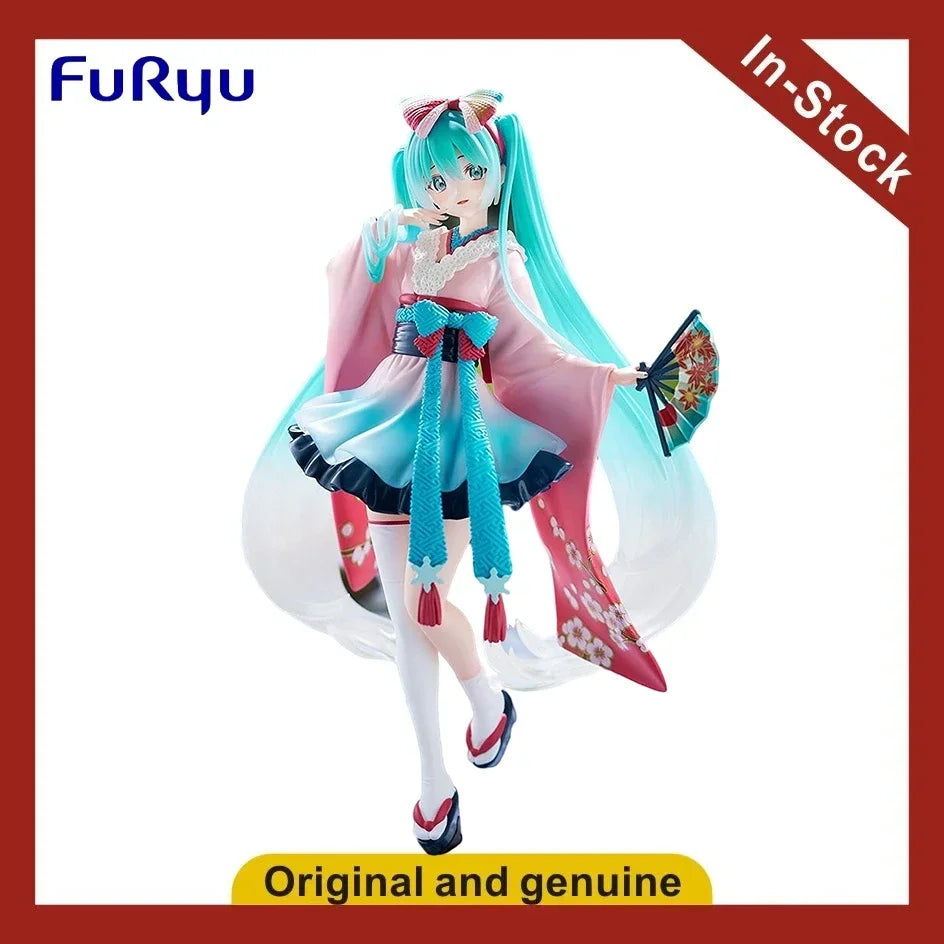 In Stock Original FuRyu TENITOL New Tokyo Series Hatsune  Kimono Anime Dolls Figures Toys Collection Gifts