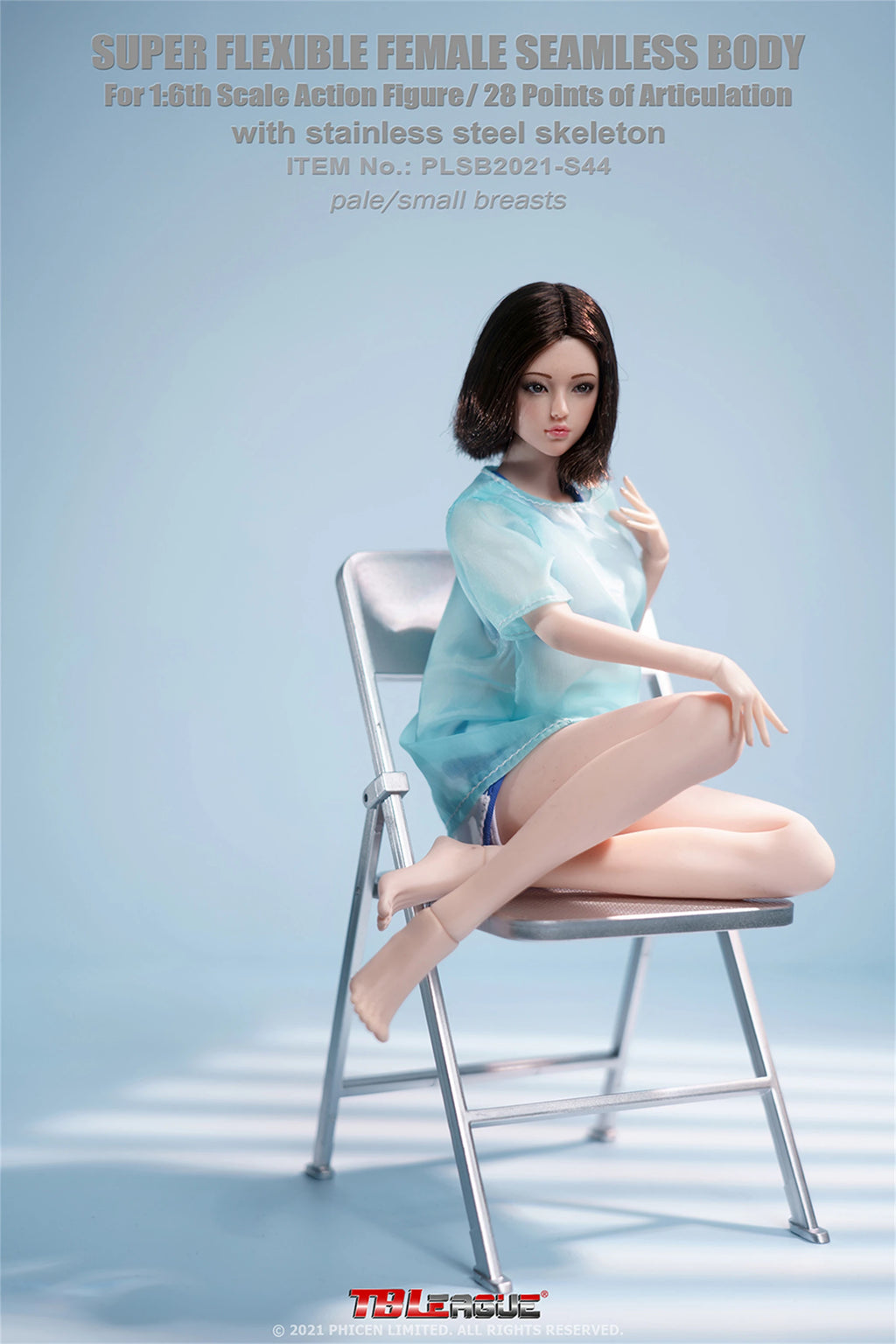 TBLeague PLSB2021-S44 1/6 Female Super-Flexible Seamless Bodies Small Breast Action Figure With Head Sculpt