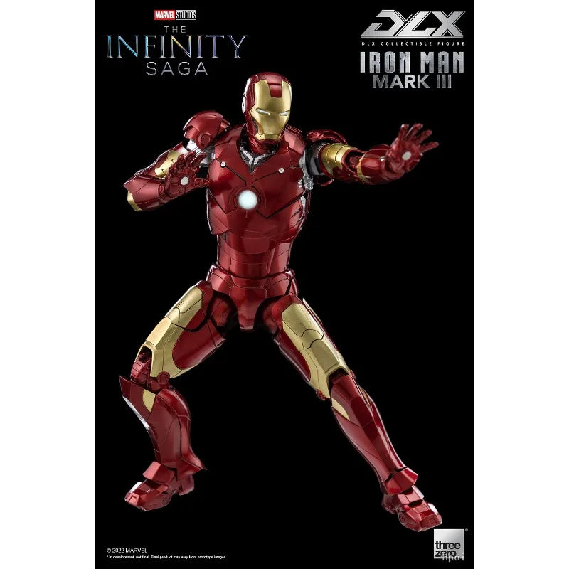 Original Threezero MARVEL DLX Marvel Studios: The Infinity Saga Iron Man Mark 3 Anime Figure Model Toys Collection