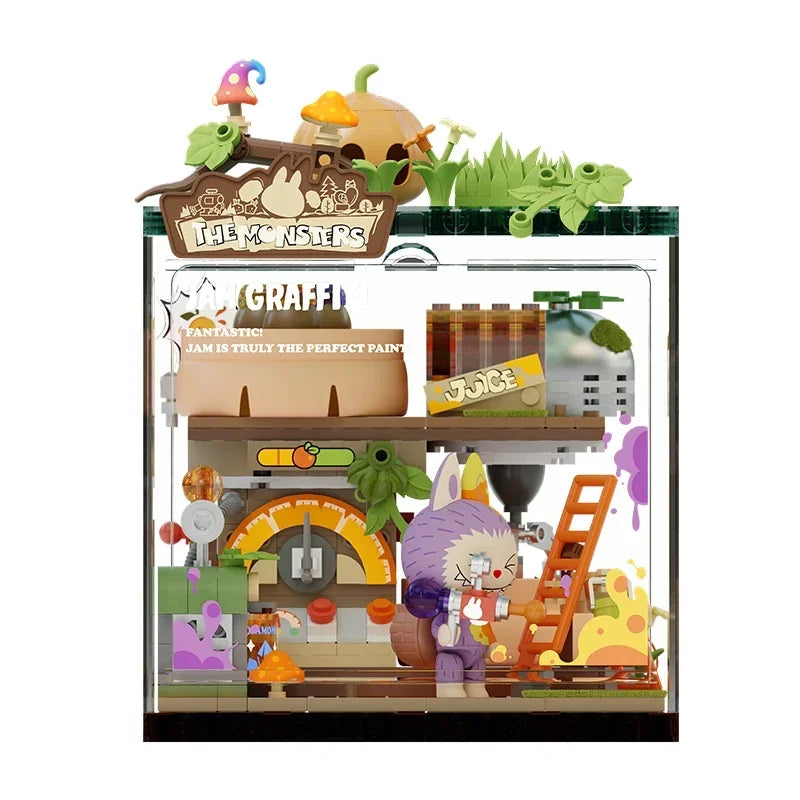 POPMART LABUBU THE MONSTERS Secret Forest Base Series of Building Blocks Blind Box Guess Bag Toys Doll Cute Anime Figure Gift