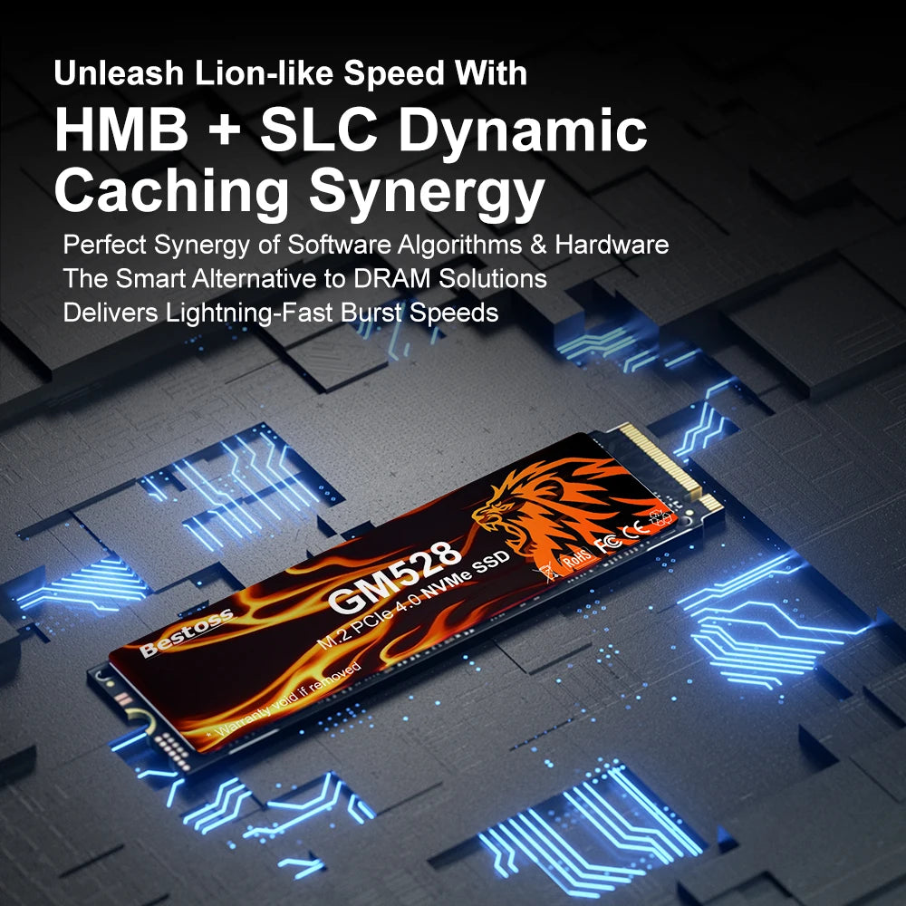 Bestoss SSD NVMe M2 PCIe 1 TB 512 GB 2TB M.2 2280 Hard Drive 5000MB/s Internal Solid State Drive for Diy Gaming Computer Laptop