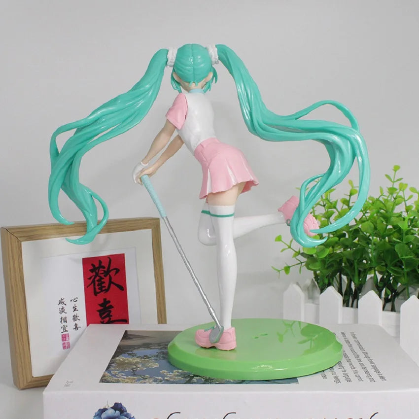 Hot 18cm Fashion Hatsune Miku Anime Figure Cheerleader Hatsune Miku Action Figures Kawaii Girl Figurine PVC Collection Model Toy