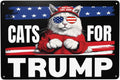 Cat For Trump tin sign 2024 Make Cats Safe Vote Trump Retro  Sign Metal Sign Wall Decor