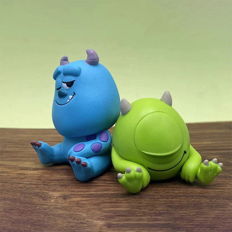 4pcs University Monsters Inc Anime Figures James P. Sullivan Boo Mike Wazowski Action Figure Q Version Model Desktop Decoration