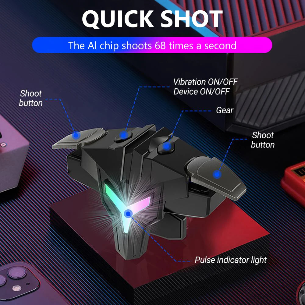 1/2 stücke RGB A1 Mobile Gaming Trigger Professionelle 4 Finger Game Controller Gaming Ziel Schießen Trigger Joystick für Handy