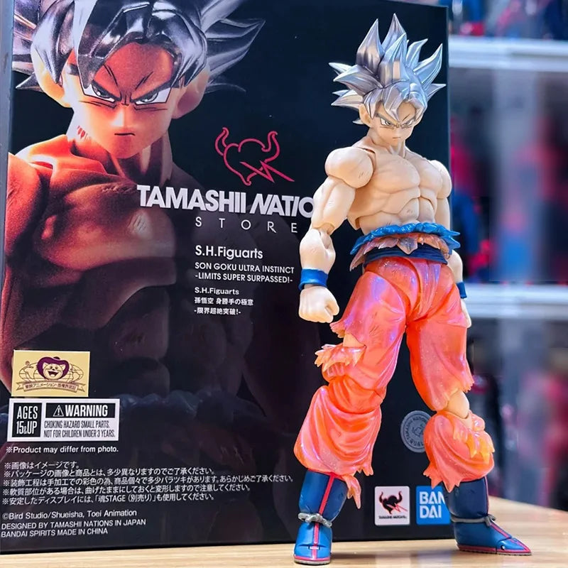 In Stock BANDAI S.H.Figuarts Series Son Goku Ultra Instinct Articulated Action Figure PVC Material Transcendent Limit Break Form